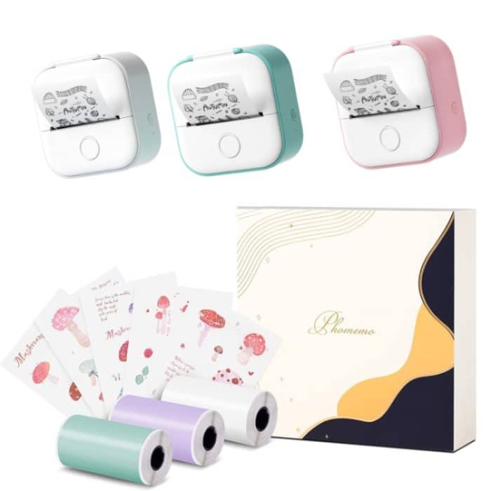 Phomemo T02 Geschenkbox Telefon Bluetooth Minidrucker Foto Thermodrucker Familie Student Drucker für falsche Fragen, Gift Box – Bild 2