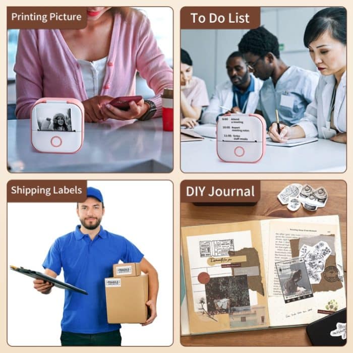 Phomemo T02 Geschenkbox Telefon Bluetooth Minidrucker Foto Thermodrucker Familie Student Drucker für falsche Fragen, Gift Box – Bild 7