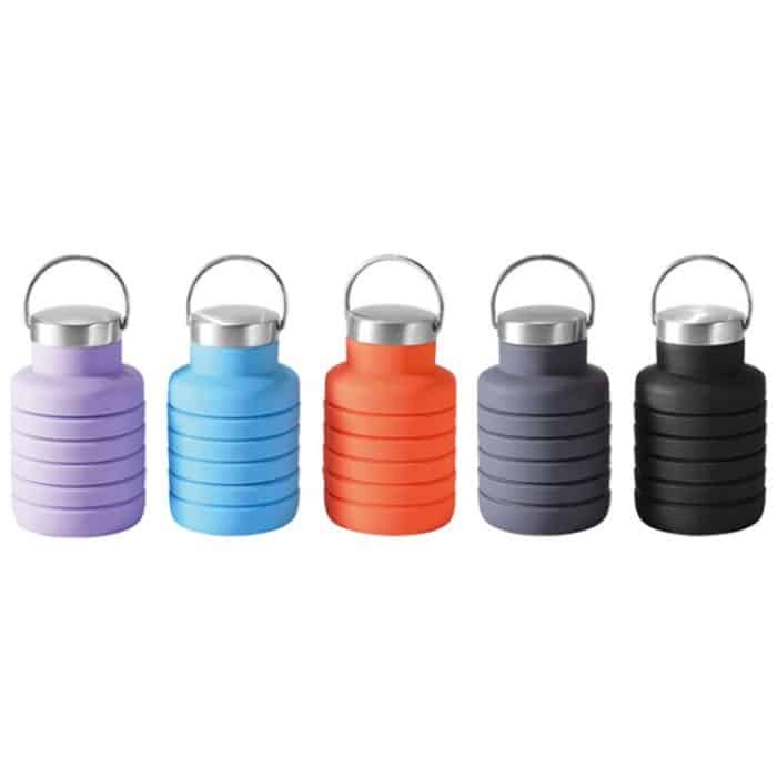 500 ml Outdoor-Sport-Silikon-Teleskopbecher, tragbar, faltbar, Reise-Wasserkocher, Blue Handle Lid, Orange Handle Lid, Gray Handle Lid, Purple Handle Lid, Black Handle Lid – Bild 4