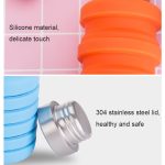 500 ml Outdoor-Sport-Silikon-Teleskopbecher, tragbar, faltbar, Reise-Wasserkocher, Blue Handle Lid, Orange Handle Lid, Gray Handle Lid, Purple Handle Lid, Black Handle Lid – Bild 5