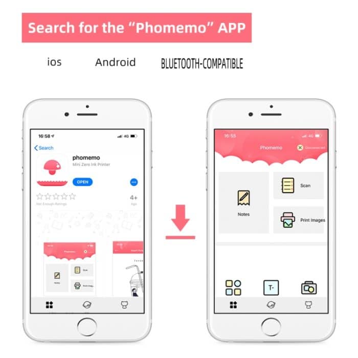 Kleiner, tragbarer Bluetooth-Foto-Thermoetikettendrucker für falsche Fragen im Taschenformat, Phomemo M02-BK, Phomemo M02-WH, Phomemo M02-GN, Phomemo M02-PK – Bild 5
