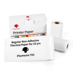 Für Phomemo T02 3 Rollen Bluetooth-Drucker Thermopapier Etikettenpapier, 53mmx6.5m 10 Years Black on White No Adhesive, 50mmx3.5m 2 Years Black on White Sticker, 50mmx3.5m 10 Years Black on White Sticker, 53mmx5m 5 Years Blue on White No Adhesive...