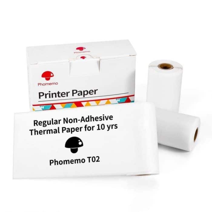 Für Phomemo T02 3 Rollen Bluetooth-Drucker Thermopapier Etikettenpapier, 53mmx6.5m 10 Years Black on White No Adhesive, 50mmx3.5m 2 Years Black on White Sticker, 50mmx3.5m 10 Years Black on White Sticker, 53mmx5m 5 Years Blue on White No Adhesive... – Bild 1