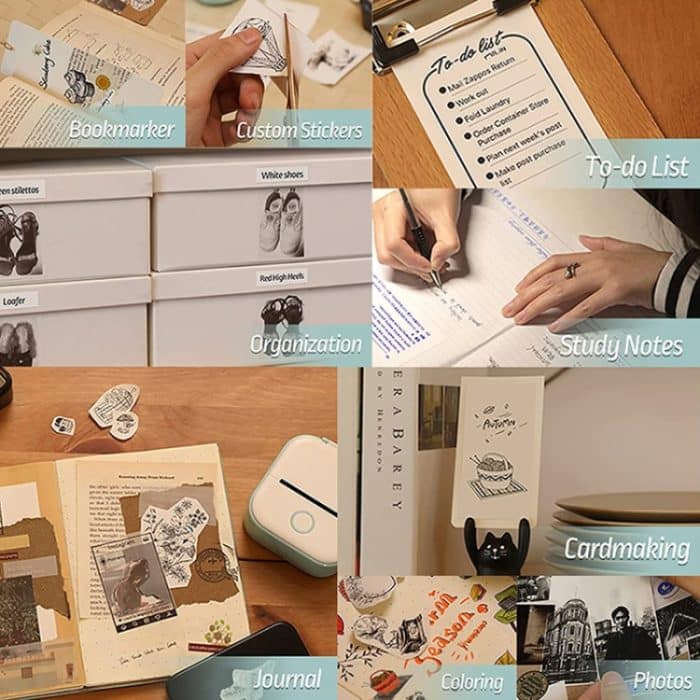 Für Phomemo T02 3 Rollen Bluetooth-Drucker Thermopapier Etikettenpapier, 53mmx6.5m 10 Years Black on White No Adhesive, 50mmx3.5m 2 Years Black on White Sticker, 50mmx3.5m 10 Years Black on White Sticker, 53mmx5m 5 Years Blue on White No Adhesive... – Bild 7