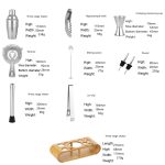 12-in-1-Barkeeper-Set aus Edelstahl mit ovalem Holzrahmen und Bar-Barkeeper-Werkzeugen, 350ml, 550ml, 700ml, 750ml – Bild 3