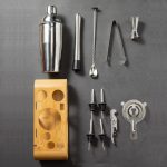 12-in-1-Barkeeper-Set aus Edelstahl mit ovalem Holzrahmen und Bar-Barkeeper-Werkzeugen, 350ml, 550ml, 700ml, 750ml – Bild 4