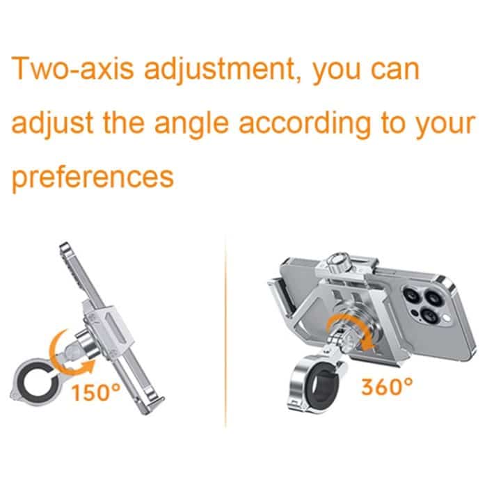 Aluminiumlegierung Motorrad stoßfest Handyhalter Fahrrad Radfahren Navigation Halterung – Bild 4