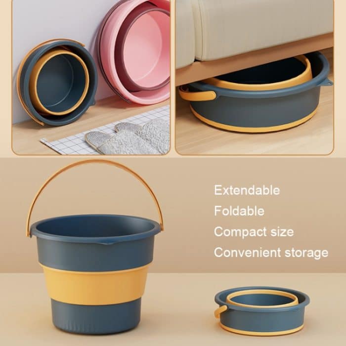 Großer 17L faltbarer, verdickter tragbarer Plastikeimer, Outdoor-Angelfass, Auto-Reise-Waschfass, Large 17L – Bild 6