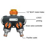 Gartenbewässerung und Bewässerung, ein Durchgang, zwei Wasserhähne, Wasserteiler, With Plastic Adapter, With Copper Adapter, With Thread European Connector, With Thread European Connector+Plastic Nipple Connector – Bild 3