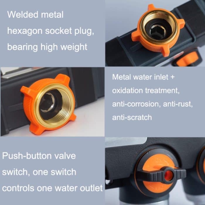 Gartenbewässerung und Bewässerung, ein Durchgang, zwei Wasserhähne, Wasserteiler, With Plastic Adapter, With Copper Adapter, With Thread European Connector, With Thread European Connector+Plastic Nipple Connector – Bild 6