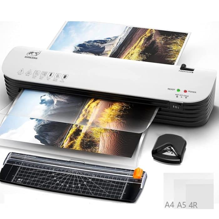 TBD0603946101A.jpg Osmile SL299 A4-Laminiermaschinen-Set mit 15 Laminierfolien, Papierschneider, Eckenrunder, 3-in-1 Set – Bild 1