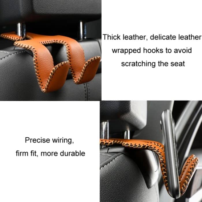 Auto-Doppelhaken-Edelstahl-Handyhalter für die hintere Kopfstütze – Bild 4