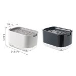 Press-Seifenspender, abnehmbare Seifenschale mit doppellagigem Drainage-Design, White No sponge, Black No sponge, White With Sponge, Black With Sponge – Bild 2