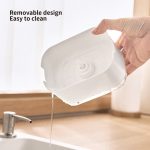 Press-Seifenspender, abnehmbare Seifenschale mit doppellagigem Drainage-Design, White No sponge, Black No sponge, White With Sponge, Black With Sponge – Bild 8