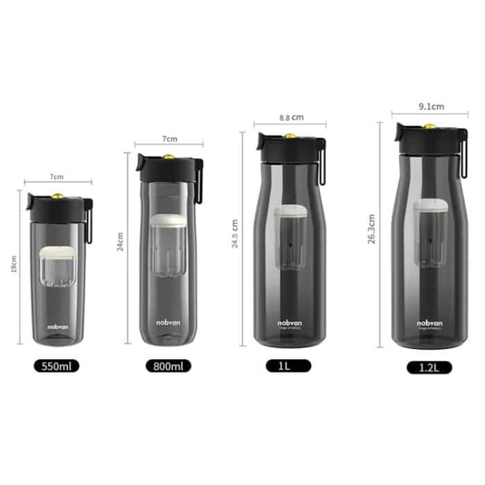 Nobvan Magic Ball Magnetic Bomb Tea Warehouse Tritan Sportbecher mit großem Fassungsvermögen, 550ml (Transparent), 550ml (Gray), 800ml (Transparent), 800ml (Blue ), 800ml (Purple) – Bild 3