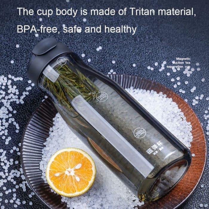 Nobvan Magic Ball Magnetic Bomb Tea Warehouse Tritan Sportbecher mit großem Fassungsvermögen, 550ml (Transparent), 550ml (Gray), 800ml (Transparent), 800ml (Blue ), 800ml (Purple) – Bild 4