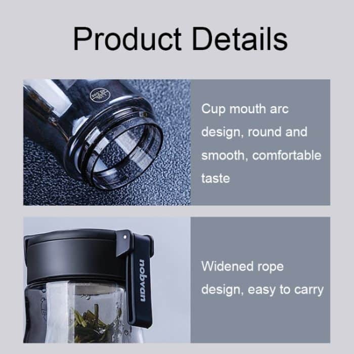 Nobvan Magic Ball Magnetic Bomb Tea Warehouse Tritan Sportbecher mit großem Fassungsvermögen, 550ml (Transparent), 550ml (Gray), 800ml (Transparent), 800ml (Blue ), 800ml (Purple) – Bild 9