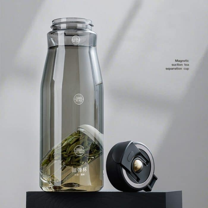 Nobvan Magic Ball Magnetic Bomb Tea Warehouse Tritan Sportbecher mit großem Fassungsvermögen, 550ml (Transparent), 550ml (Gray), 800ml (Transparent), 800ml (Blue ), 800ml (Purple) – Bild 10