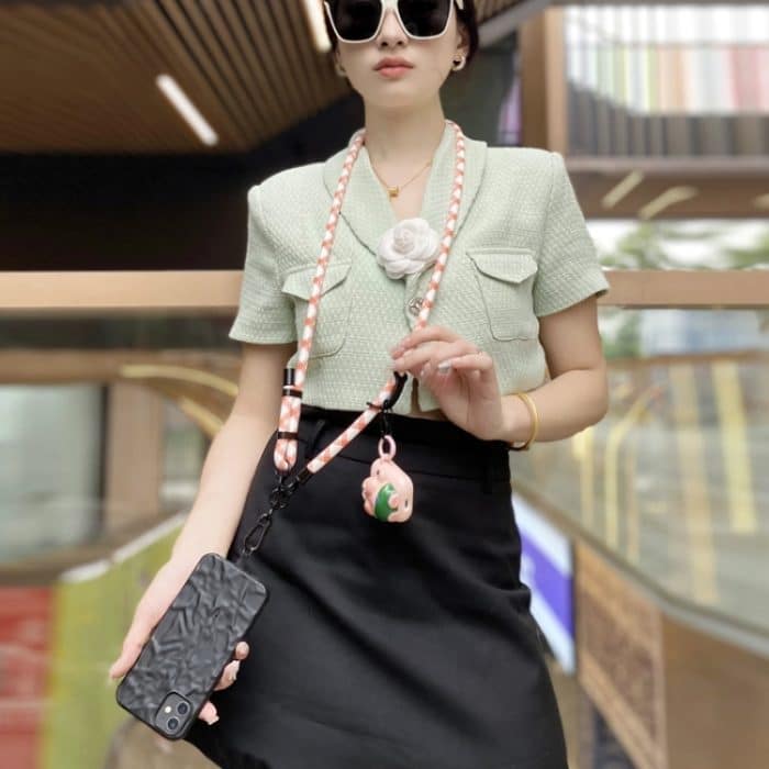 10 mm dicker Seil-Handy-Anti-Verlust-verstellbarer Lanyard-Abstandhalter, Camouflage Black White – Bild 5