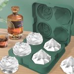 4-Loch-Rose-Diamant-Form für Cocktail-Eiswürfel, Silikon-Eisball-Maker, Rose Shape (Grey), Rose Shape (Dark Green), Rose Shape (Black), Rose Shape (Black with Ice Clip), Rose Shape (Gray with Ice Clip), Rose Shape (Dark Green with Ice Clip) – Bild 4