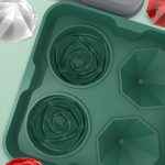 4-Loch-Rose-Diamant-Form für Cocktail-Eiswürfel, Silikon-Eisball-Maker, Rose Shape (Grey), Rose Shape (Dark Green), Rose Shape (Black), Rose Shape (Black with Ice Clip), Rose Shape (Gray with Ice Clip), Rose Shape (Dark Green with Ice Clip) – Bild 5