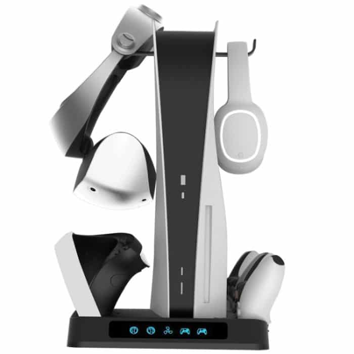 Für PSVR2 / PS5 Gamepad Sitz Ladegerät mit Display Licht Multifunktionale Wärmeableitung Basis – Bild 4