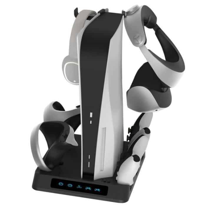 Für PSVR2 / PS5 Gamepad Sitz Ladegerät mit Display Licht Multifunktionale Wärmeableitung Basis – Bild 5