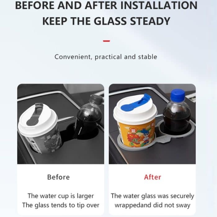 Für Tesla Model3/Y Central Control Storage Silikon-Becherverschluss, Silicone Cup Stopper(Grey), Silicone Cup Stopper(Blue), Silicone Cup Stopper(Black) – Bild 5