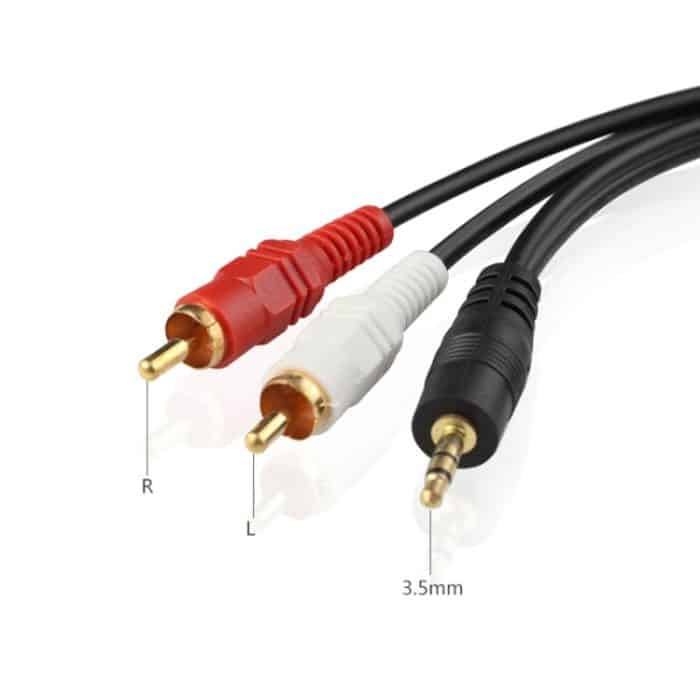 1,5 m Vollkupfer-3,5-mm-zu-Doppel-Lotus-Audiokabel AV 1-in-2-Lautsprecherkabel – Bild 3
