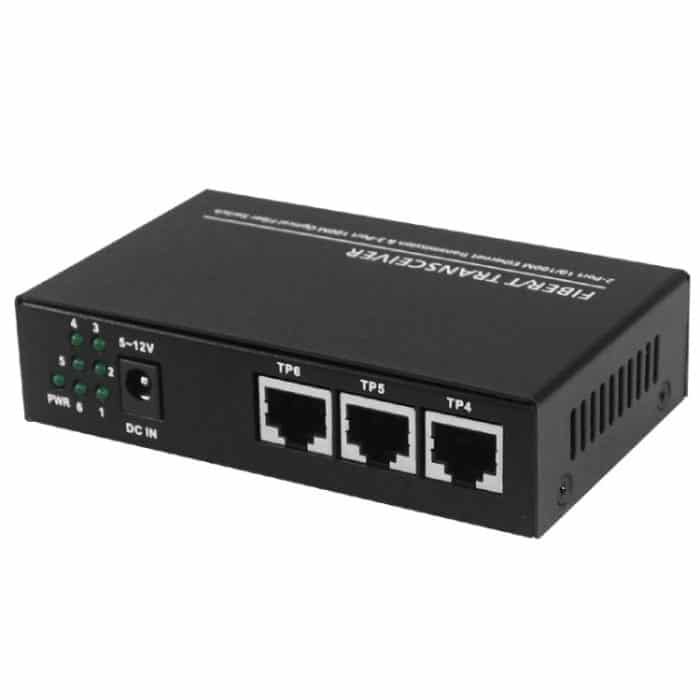 3 Glasfaser-Ports und 3 LAN-Ports, 10/100 Mbit/s Ethernet-Switch, Glasfaser-Switch – Bild 2