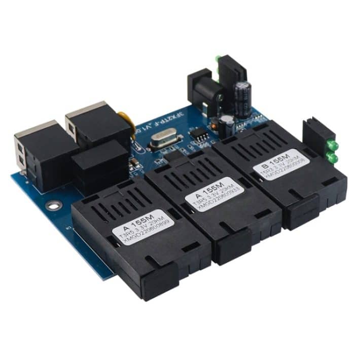 3 Glasfaser-Ports + 2 Ethernet-Ports AAB-PCBA 100 MBit/s Glasfaser-Transceiver – Bild 2