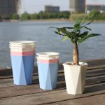 Rautenförmiger automatischer wasserabsorbierender Lazy Flower Pot Green Plant Plastic Pot, 12cm x 14cm – Bild 5