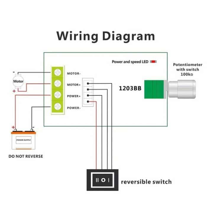1203BB DC 6-28V 3A PWM Geschwindigkeit einstellbarer Umkehrschalter DC-Motortreiber Umkehren – Bild 5