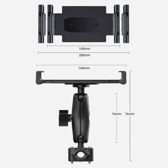 Auto-Rücksitz, zusammenklappbar, dehnbare Kopfstütze, Tablet-Halterung, Plastic Clamp Arm, Metal Clamp Arm – Bild 3