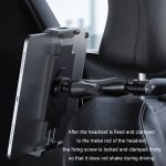 Auto-Rücksitz, zusammenklappbar, dehnbare Kopfstütze, Tablet-Halterung, Plastic Clamp Arm, Metal Clamp Arm – Bild 4