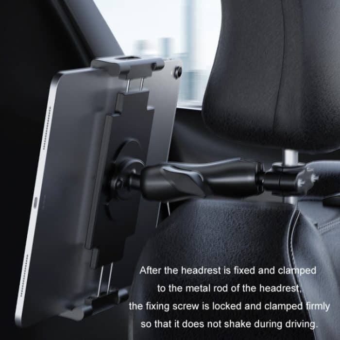 Auto-Rücksitz, zusammenklappbar, dehnbare Kopfstütze, Tablet-Halterung, Plastic Clamp Arm, Metal Clamp Arm – Bild 4
