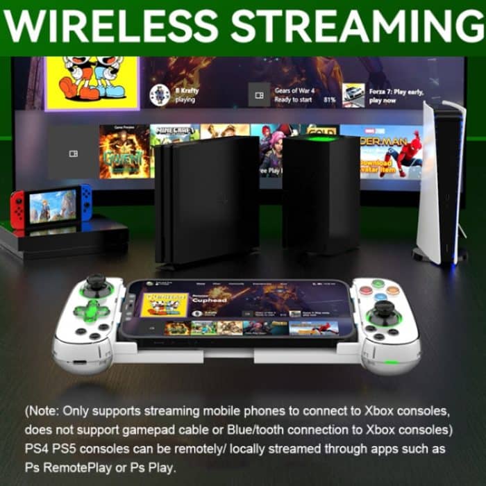 D7 BT5.0 einziehbares Gamepad mit Licht für PC/Android/iPhone/Win7 10 11/Mac OS/Switch, D7 (Black), D7 (White), D7 (Purple) – Bild 6