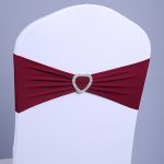 Krawattenfreie Stretch-Stuhl-Rückenlehne, Blumenschleife, Stuhlbezug, Hotel-Stuhl-Rückengurt-Dekoration, 15x35cm (Claret), 15x35cm (Royal Blue), 15x35cm (Gold)