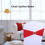 Krawattenfreie Stretch-Stuhl-Rückenlehne, Blumenschleife, Stuhlbezug, Hotel-Stuhl-Rückengurt-Dekoration, 15x35cm (Claret), 15x35cm (Royal Blue), 15x35cm (Gold) – Bild 5