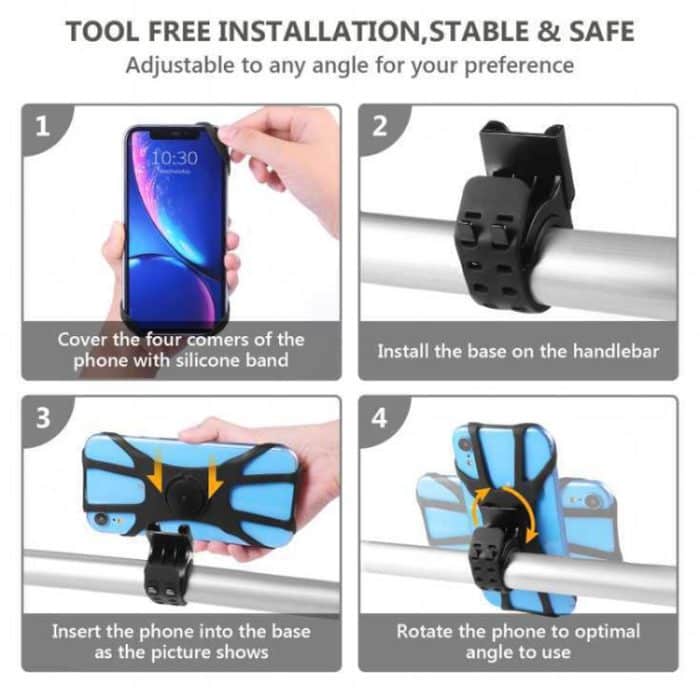 Abnehmbarer Fahrrad-Handyhalter für 4,5-7-Zoll-Telefone, Four Claws Black, Eight Claws Black – Bild 7