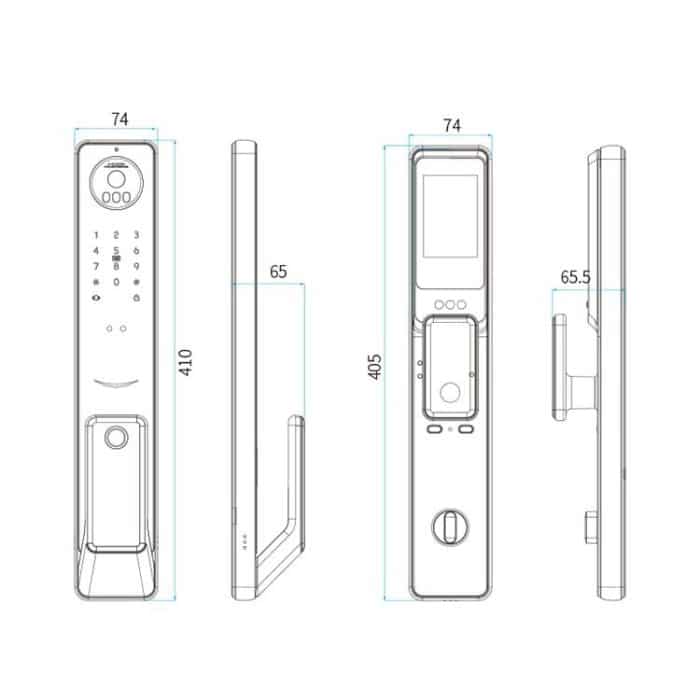 LOCSTAR S61 Vollautomatische 3D-Gesichtserkennung Tuya Wifi Smart Fingerabdrucksperre Diebstahlsichere Passwortsperre, S61 Space Gray, S61 Rose Gold – Bild 3