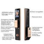 LOCSTAR S61 Vollautomatische 3D-Gesichtserkennung Tuya Wifi Smart Fingerabdrucksperre Diebstahlsichere Passwortsperre, S61 Space Gray, S61 Rose Gold – Bild 4