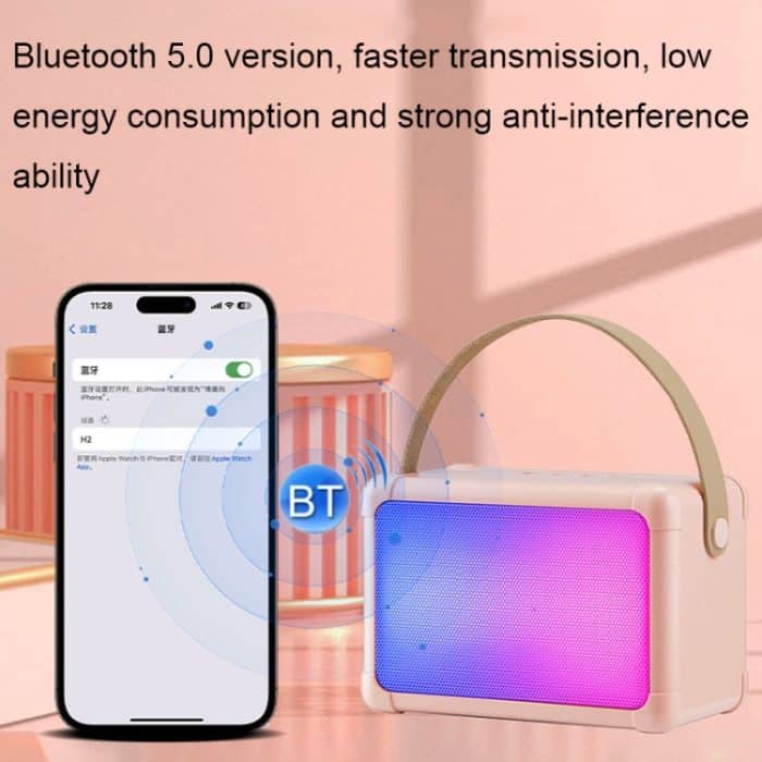 Tragbarer RGB-Lichteffekt-Bluetooth-Lautsprecher für Zuhause, Mini-Karaoke-Audio, Speaker, Single Microphone+Speaker, Dual Microphone+Speaker – Bild 7
