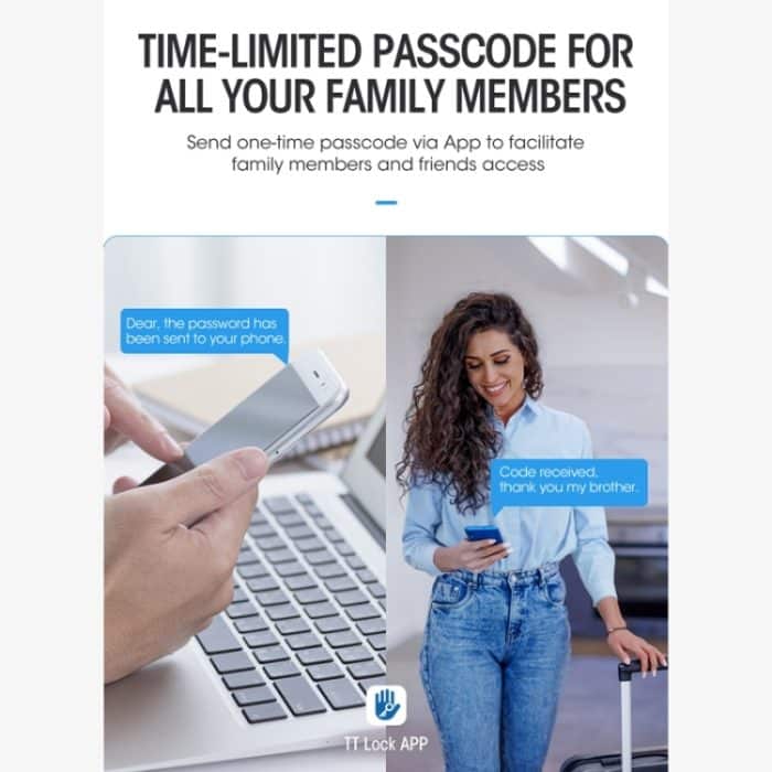 LOCSTAR WLAN-Fingerabdruckschloss, Haussicherheits-Tür-Passwortschloss, unterstützt APP-Fernentriegelung, A61 (Space Gray), A61 (Rose Gold) – Bild 12