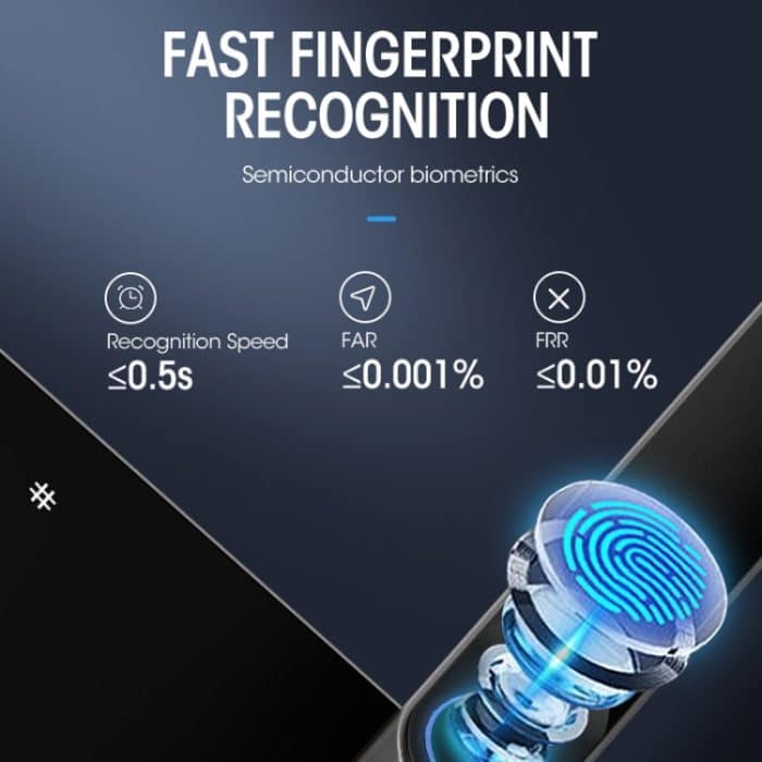 LOCSTAR WLAN-Fingerabdruckschloss, Haussicherheits-Tür-Passwortschloss, unterstützt APP-Fernentriegelung, A61 (Space Gray), A61 (Rose Gold) – Bild 6