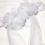 Hotel-Hochzeits-Organza-freie Krawatten-Stuhl-Rücken-Blumen-Sitz-Garn-Dekorationen Tüll-Stuhl-Rücken-Bögen – Bild 3