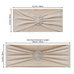 Krawattenfreie elastische Stuhllehne, Blumenschleife, Stuhlbezug, Sitzdekoration, Krawatten, Hotel-Hochzeitszubehör, (Champagne), (Pink), (Sapphire Blue) – Bild 2