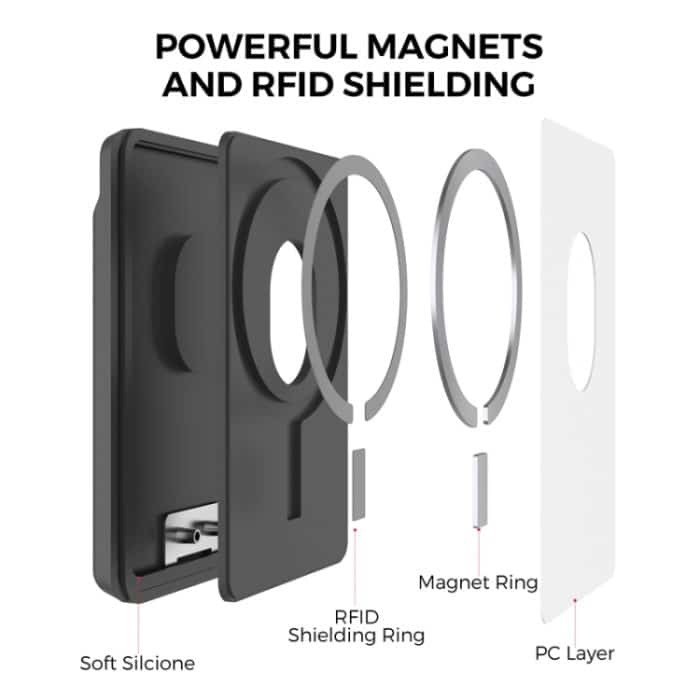 Für iPhone 15 AhaStyle PT133-H Telefon Magnetkartenhalter Ständer Organizer Kartenetui, Magnetic Holder – Bild 2
