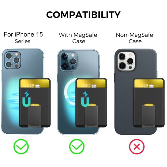 Für iPhone 15 AhaStyle PT133-H Telefon Magnetkartenhalter Ständer Organizer Kartenetui, Magnetic Holder – Bild 3