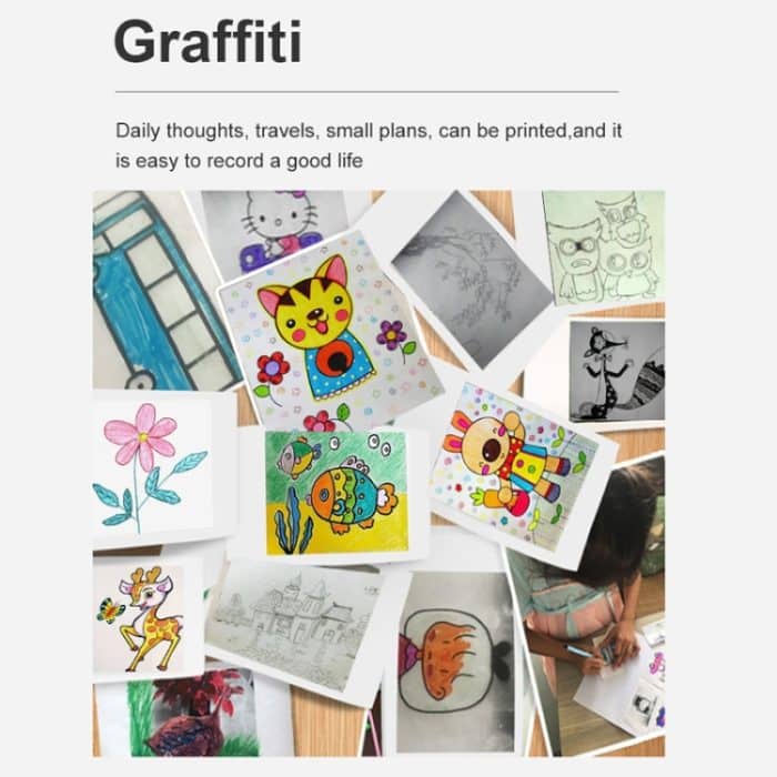 X6 200DPI Schüler-Hausaufgabendrucker, Bluetooth, tintenloser Taschendrucker, Pink Printer Paper x1, White Printing Paper x1, Pink Printing Paper x5, White Printing Paper x5, Pink Sicker x5, White Sticker x5, Pink 5 Printer Paper+5 Stickers... – Bild 8